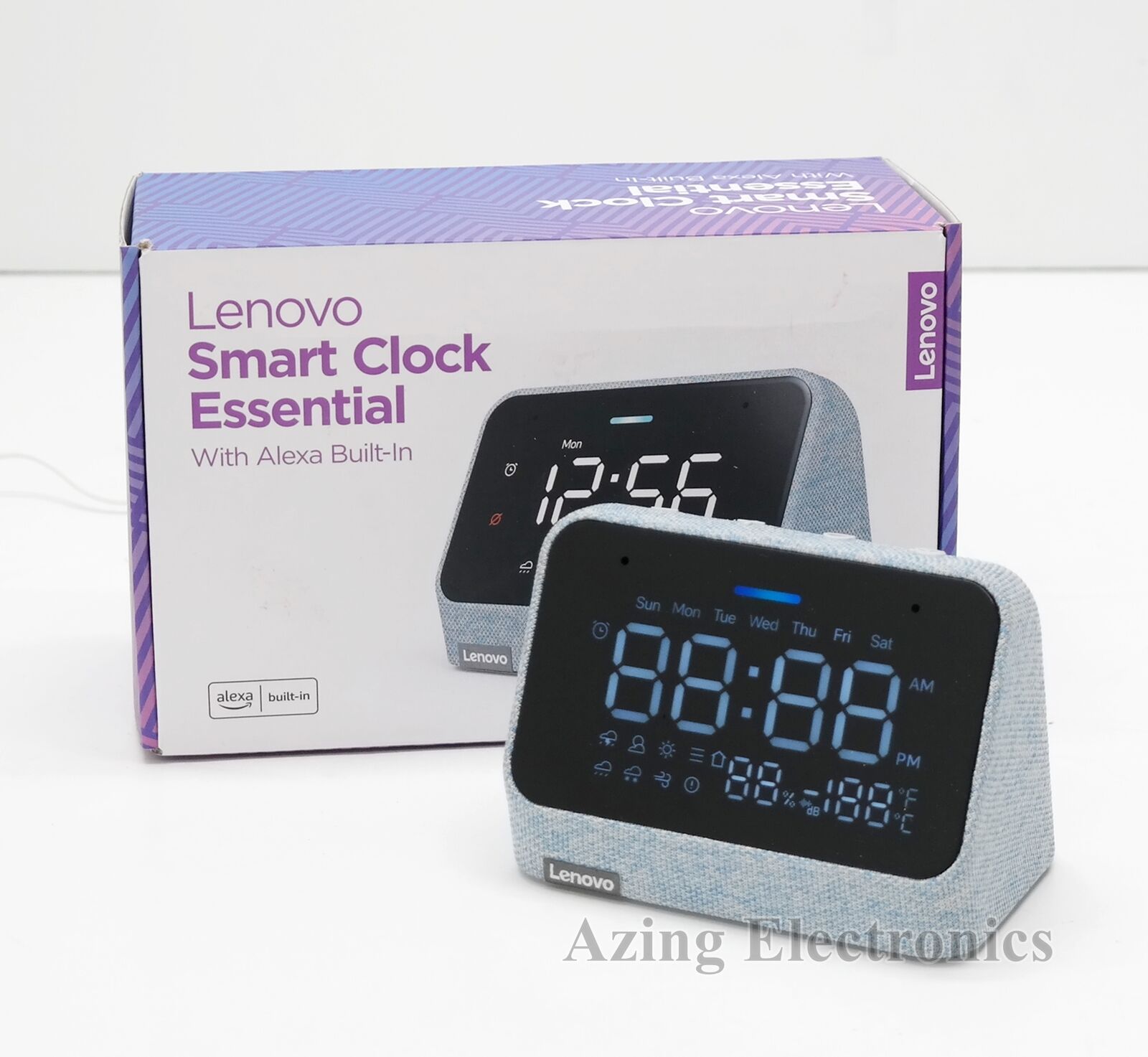 Lenovo CD-4N342Y Smart Clock Essential with Alexa Built In - Misty Blue  196118400419 | eBay