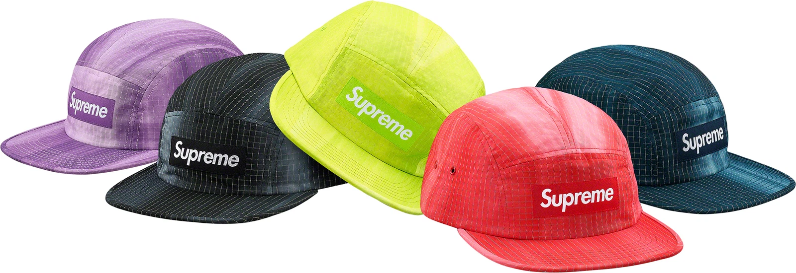 Supreme Tie Dye Ripstop Camp Cap violet marine noir S/S19