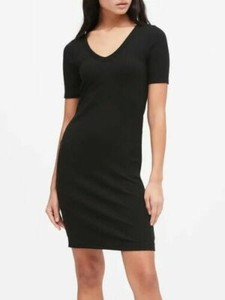 black ribbed t shirt dress