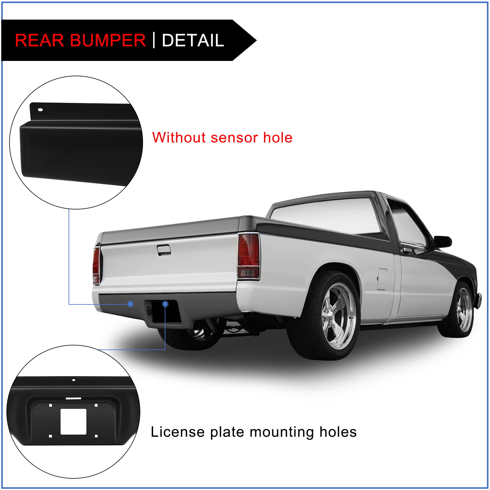 Rear Steel Bumper Roll Pan For 19821993 Chevy S10 GMC S15 Sonoma eBay