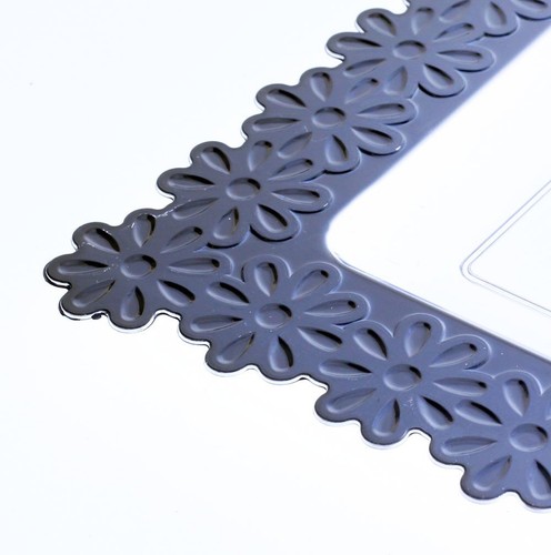 Disposable Serving Trays 6 Pack I Large Plastic Silver Serving Trays With Flower - Picture 3 of 3
