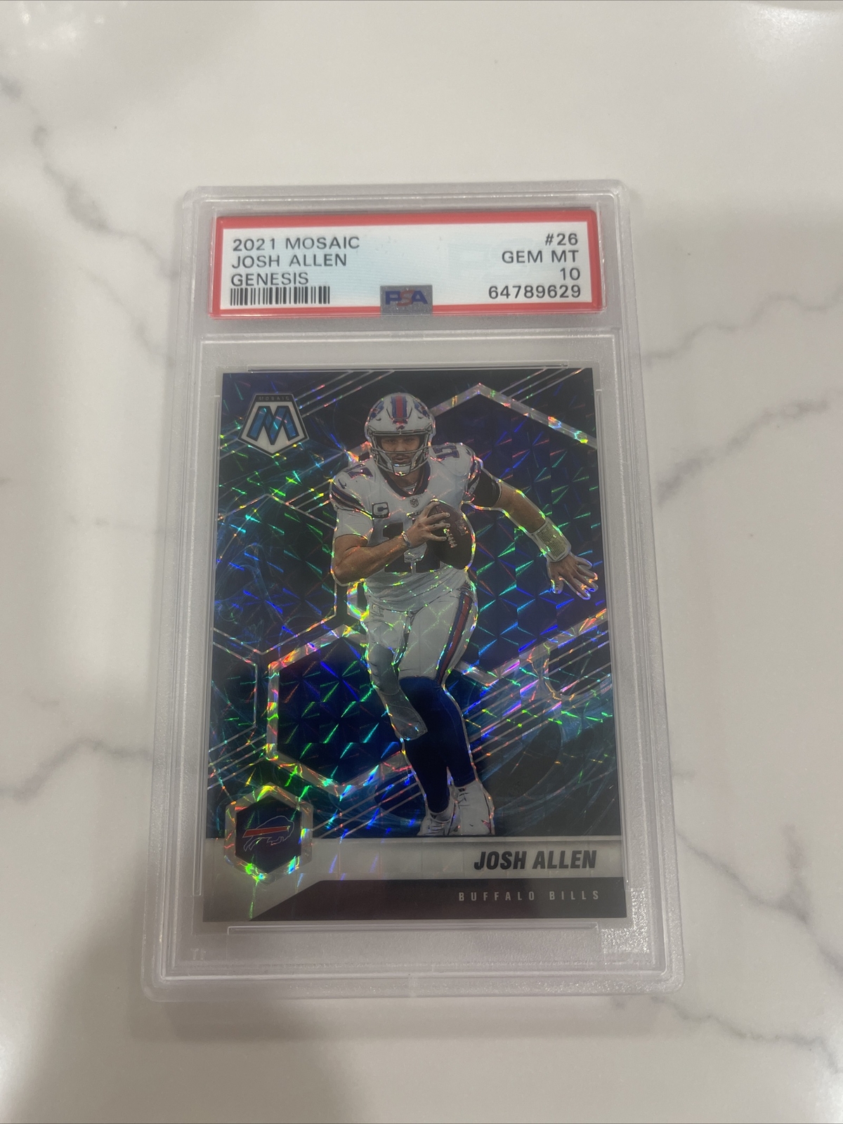 🔥2021 Mosaic Genesis Josh Allen Gem Mint 10 #26 Buffalo Bills🔥
