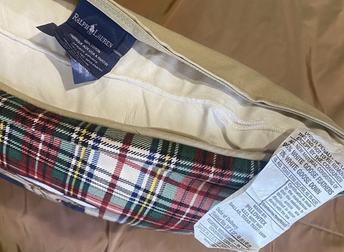 "RALPH LAUREN POLO TEDDYBÄR GANSDAUNENKISSEN KARIERT USA 18""x18"" - Bild 12 von 13
