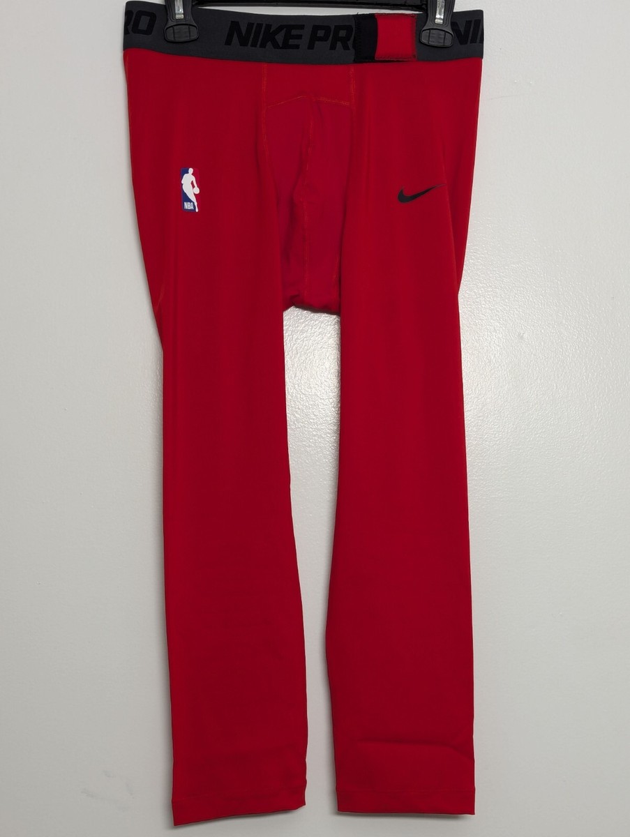 Nike Pro NBA Compression 3/4 Pants Tights Red Men's Size Large