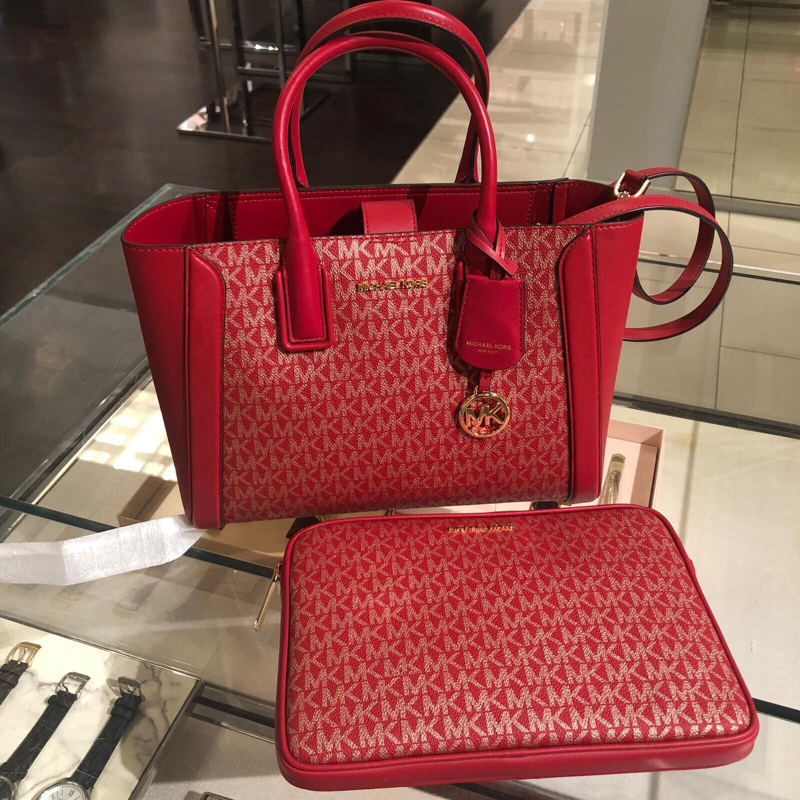 MICHAEL KORS RED HANDBAG