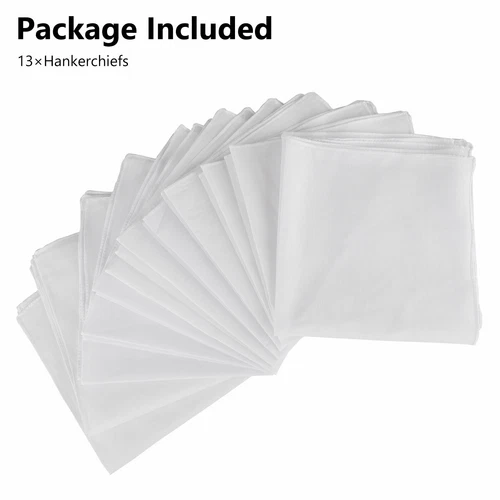 13x Handkerchiefs Cotton Classic Hankies Large Men Hankerchief Hanky Pocket Gift - Picture 16 of 16