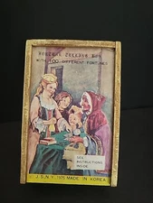 Vintage Fortune Telling Scrolls 1975 Comes In Wooden Box  Korean J.S. , N.Y