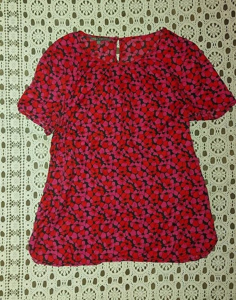 Women Laura Ashley Shirt Pink Cotton 36 / S / 44 #A1B3