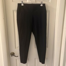 Banana Republic L Black High Rise Ponte Knit Pull On Skinny Ankle Pants Stretch