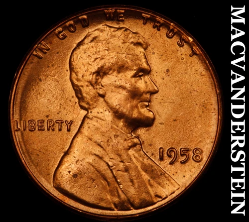1958 Lincoln Wheat Cent- Choice Gem Brilliant Uncirculated Luster #i9915