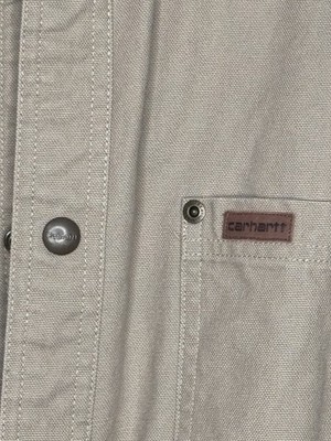 Carhartt Flannel Lined Shirt Jacket Mens M Tan Snap Button