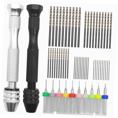 62 pcs Hand Drill Set, Micro Drill Bit Set, 10 pcs Mini Drill, 50 pcs Twist