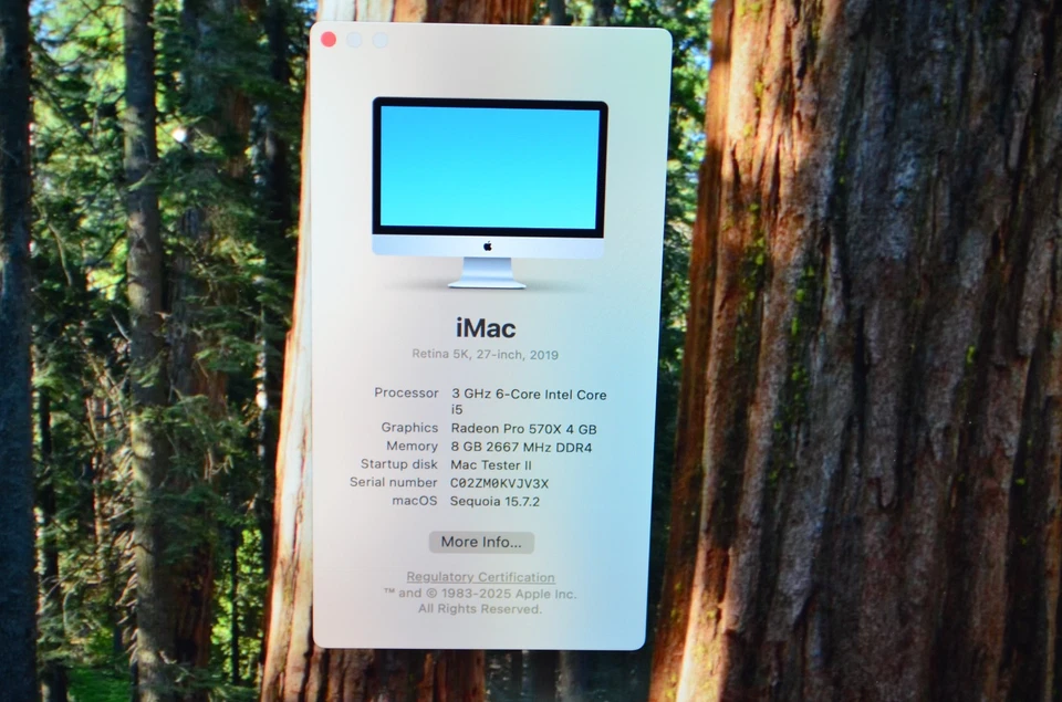 2019 Apple iMac 27" 5K i5 3.0GHz 32GB RAM 1TB Fusion Radeon Pro 570x Sequoia - Image 2 of 4