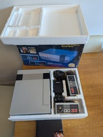 BOXED Nintendo NES Control Deck Console & Super Mario Bros 2x Pads Tested Works 