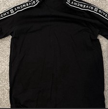 black Givenchy  T-shirt featuring branded taping down the sleeves.