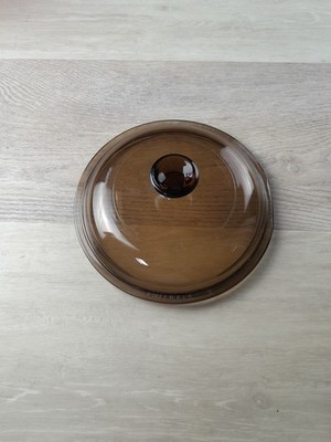 Vintage Pyrex V-1-C B Round Replacement Lid Brown Amber 6'' Lid
