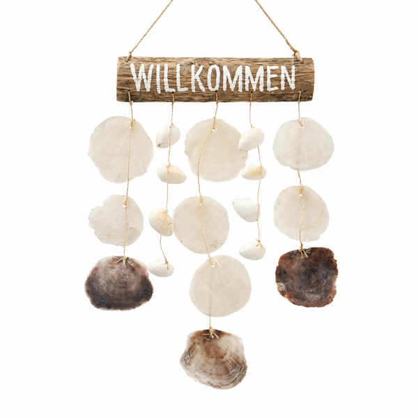 Boltze Willkommen Schild Muscheln Treibholz Wanddeko Maritim 62 Cm-image