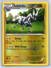 Zebstrika 42/114 Uncommon Black & White Pokemon Reverse Holo Moderately Played