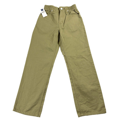 GAP Kids Pants Unisex Size 8 Olive Green Elastic Waist Classic New With Tags NWT