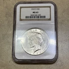 1923-S PEACE SILVER DOLLAR ☆ NGC MS63 ☆  90% Silver ☆ S$1