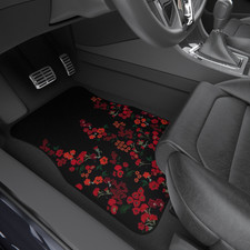 Red Floral Car Floor Mats Florist Gift Flower Car Decor Cute Car Accessories Red Floral Car Floor Mats Florist Gift Flower Car Decor Cute Car Accessories