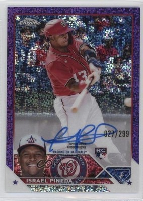 2023 Chrome Update Purple Speckle Refractor Israel Pineda Rookie Auto RC n0c