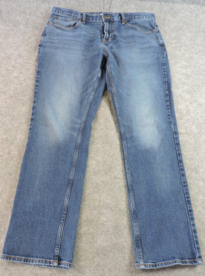 Old Navy Mens 36x32 Straight Fit Washout Whisker Lines Built in Flex Denim Jeans