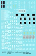 K4 O Scale Decals White PS2-CD 4750 Cu Ft Covered Hopper Dimensional Data Set