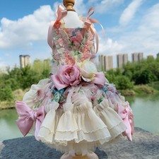 Cute Pet Dog Cat Photography Dress Detachable Big Hem Long or Short Party Dress