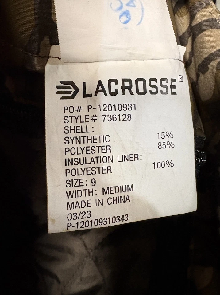 Lacrosse Wetlands I Insulated Waders Mossy Oak Original Bottomland 1600G Size 9 - Image 3 of 4