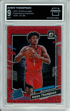 2023 Donruss Optic #229 Amen Thompson Rated Rookie Choice Red Prizm 3/88 MINT 9