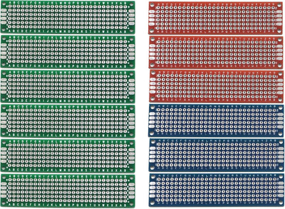 (Pack of 12) PCB Prototype Board, Double Sided Proto board For DIY 2x8 
