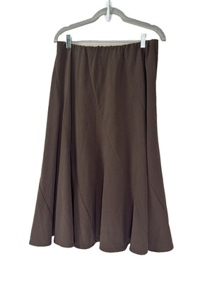 VTG Y2K Whimsigoth Women 12 Flowy Midi Skirt Bias Cut Flare Forest Fairy Grunge