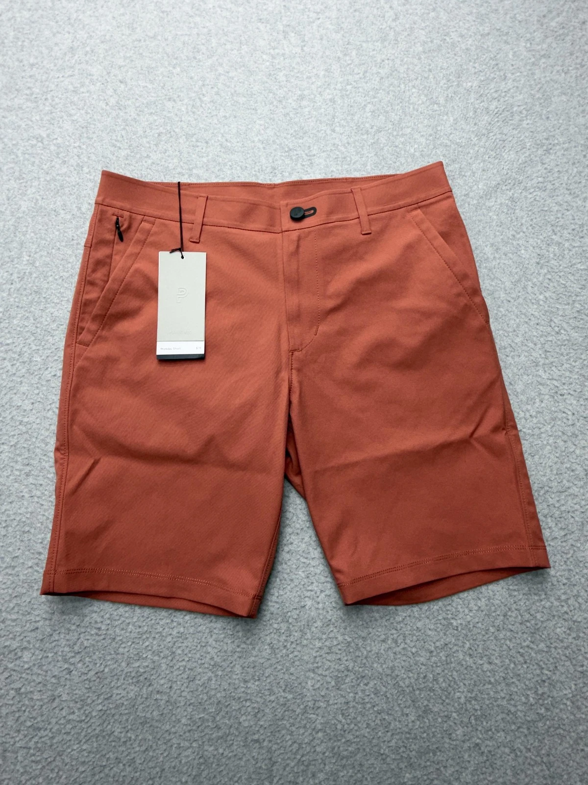 Public Rec Workday Shorts Mens 28 Rust Chino Orange Stretch 9 Inseam