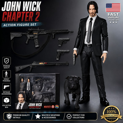 John Wick Chapter 2 Action Figure with Dog PVC Collectible Toy Gift