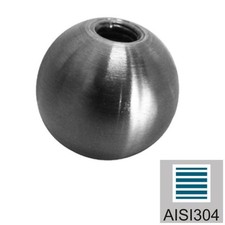 Zaślepka kulowa ze stali nierdzewnej V2A AISI 304 szlifowana D40mm M8 d8 balustrada