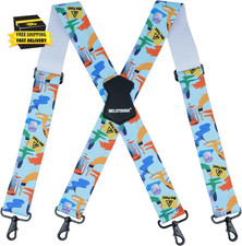 Men'S Suspender 1.5/2 Inch Wide Suspenders Full Elastic X Back Suspender with Sn