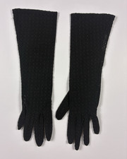 Vintage Black Lace Gloves XS Made in British Crown Colony Hong Kong