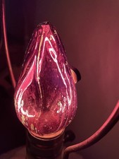 ONE rare NOS vtg Flicker Flame shape light bulb Standard Gas Lamp Cherry Black