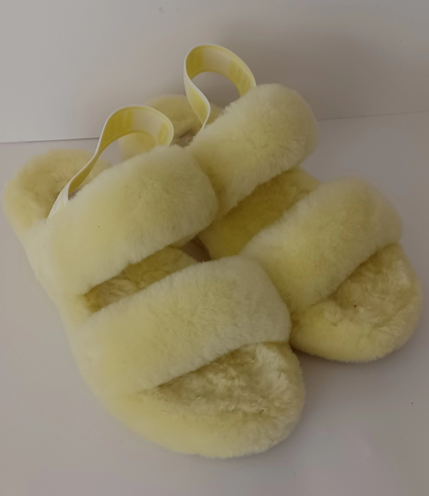 PANTOFOLA D’ORO Sandali UGG donna Fluff Yeah giallo shearling slide taglia US 6
