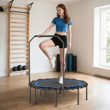 45" Foldable Exercise Trampoline with Adjustable Handle - Bungee Rebounder