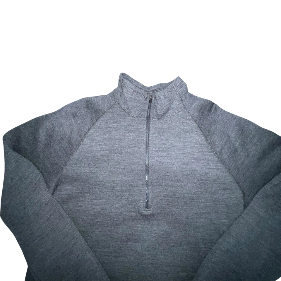 IBEX 1/2 Zip Sweater Mens XL 100% Merino Wool Heather Gray Pullover USA Made - Image 2 of 4