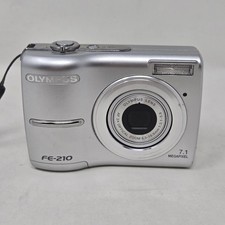 PARTS ONLY Olympus FE-210 Digital Camera Silver 7.1MP 3x Zoom Y2K Digicam