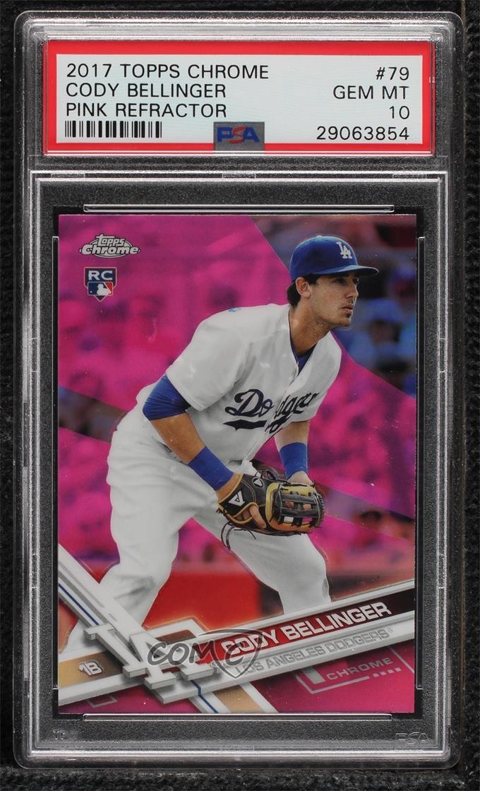 2017 Topps Chrome Pink Refractor Cody Bellinger #79 PSA 10 GEM MT v9t