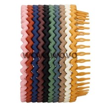 Plastic Headband with Teeth, Wavy Zigzag Comb Headbands for Women, 10 Packs
