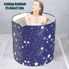 70x65cm Adult Portable Folding Bathtub PVC Water Tub Outdoor Room Spa Bath Tub