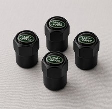 Genuine 4 Piece Land Rover Tyre Valve Dust Caps Black Tyre Stem