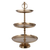 Etagere Tortenplatte EtagenstäNder Rund 30X30X50 Cm Gold Servierplatte 3 Ebenen