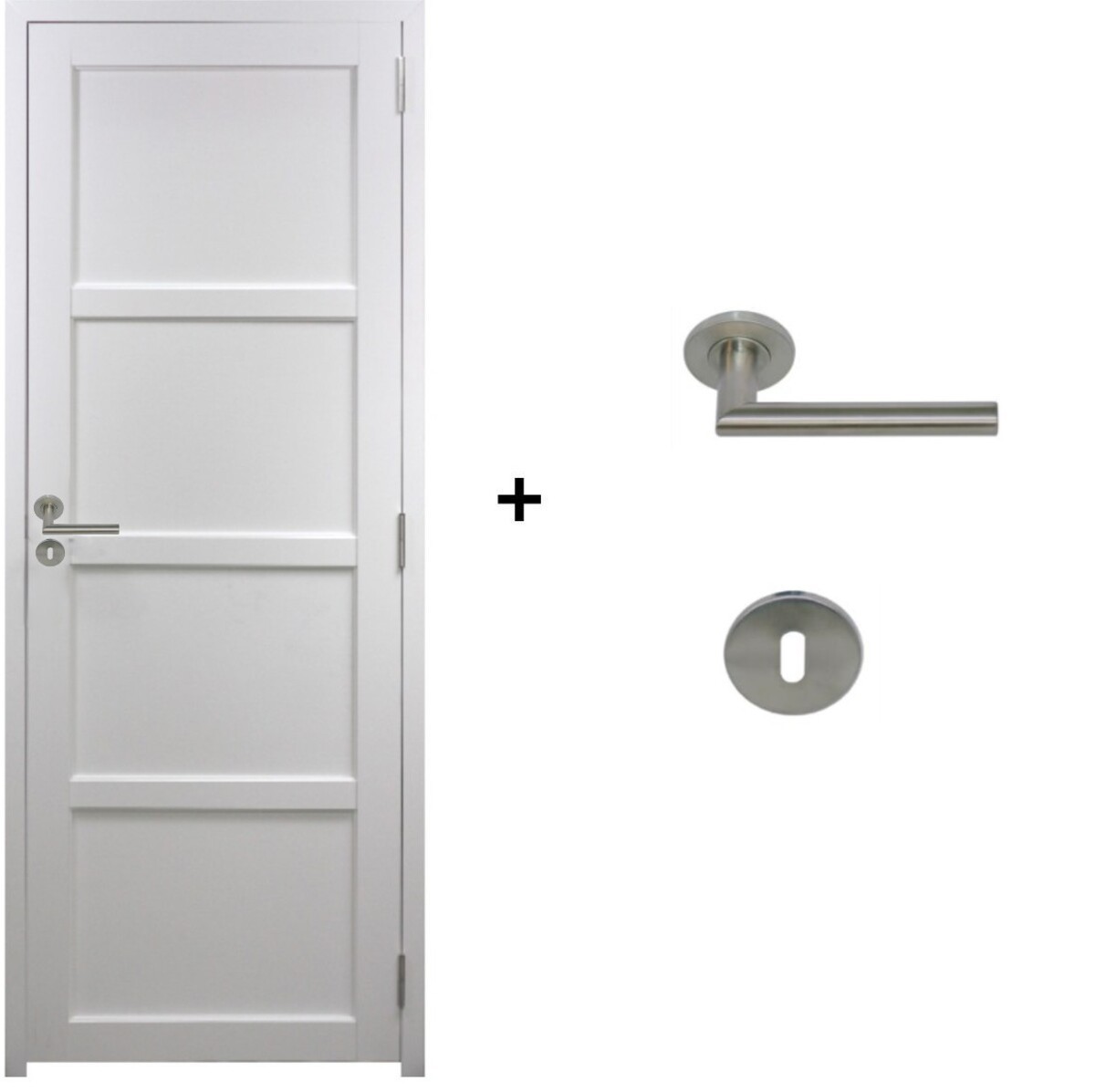 Bloc porte blanc H204 X L83 poussant gauche Tamera avec poignée de porte intérieure