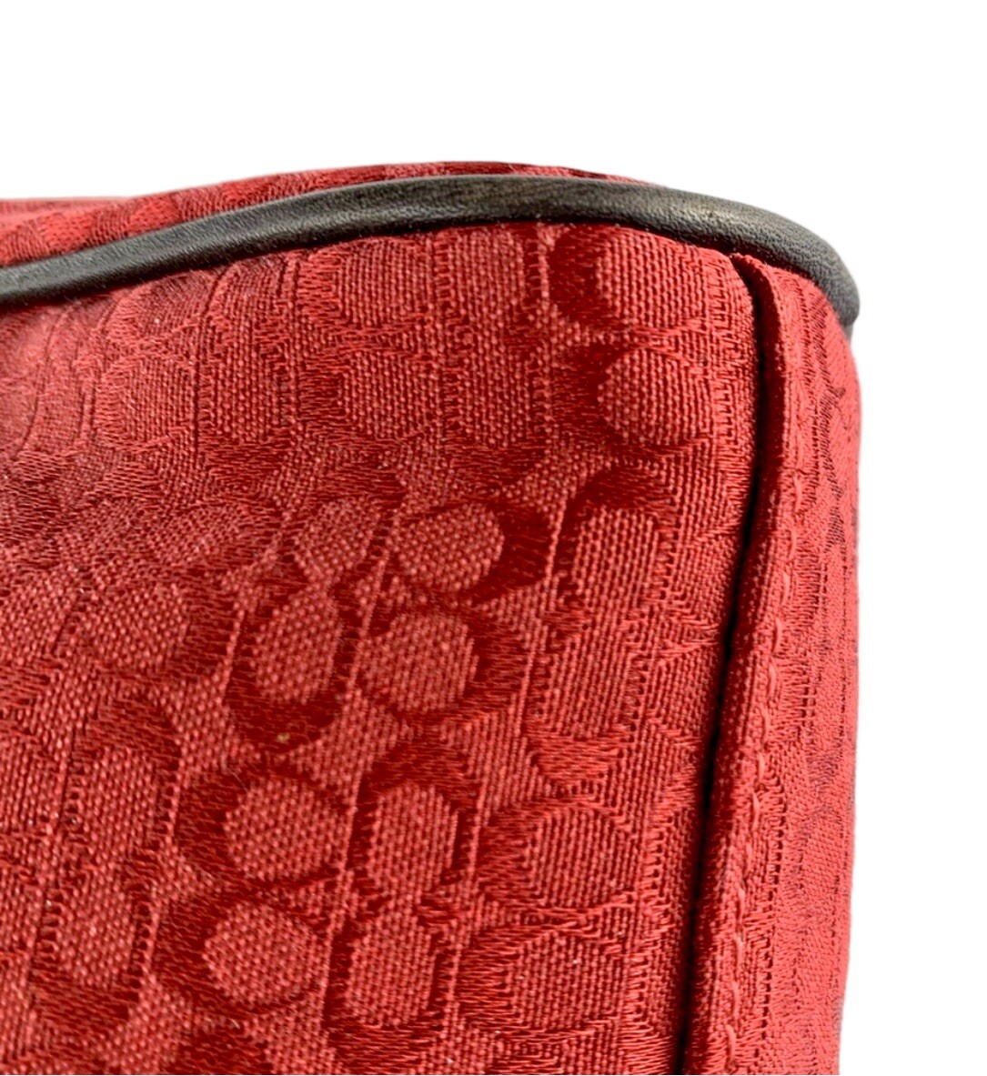 Coach Mini Signature Cosmetic Large Zip Travel Bag Red/Brown